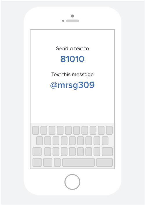 Directions for joining Remind. To join, text 81010, text the message @mrsg309 