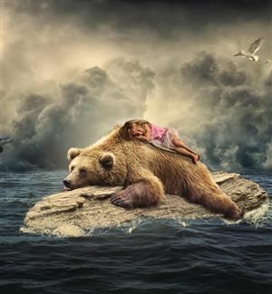 bear with child artwork 